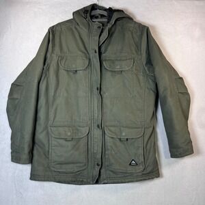 Ridgecut Toughwear Womens L Olive Green Hooded Canvas Field Jacket Work Coat